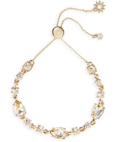 Marchesa Pear Crystal & Imitation Pearl Slider Bracelet - White
