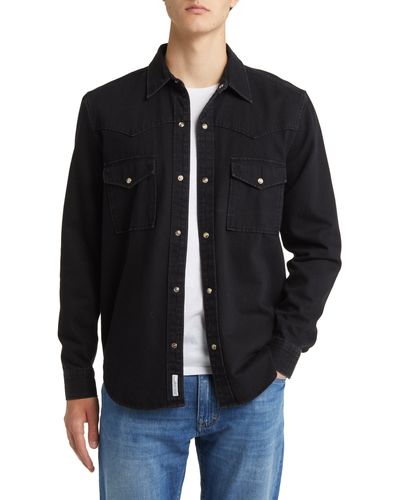Closed Western Cotton Snap-up Shirt - Black