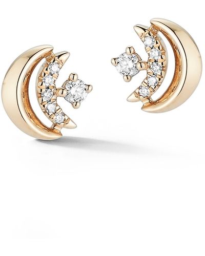 Dana Rebecca Reese Brooklyn Diamond Double Crescent Stud Earrings - White