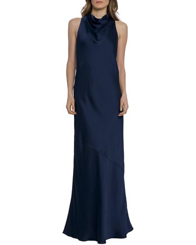 Maggy London Sleeveless Cowl Neck Gown - Blue