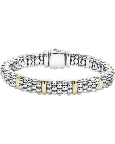 Lagos Oval Caviar Rope Bracelet - White