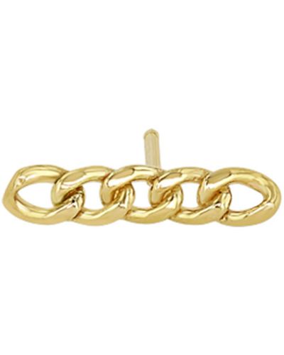 Zoe Chicco Curb Chain Bar Single Stud Earring - Metallic