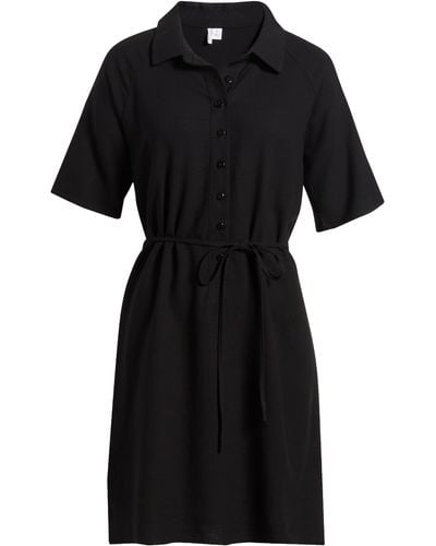 Nordstrom Henley Cover-up Dress - Black