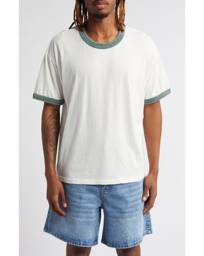 Elwood Oversize Ringer Graphic T-shirt - White