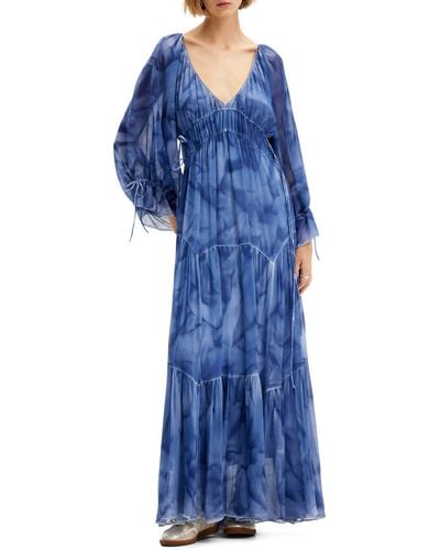 Desigual Jamila Tie Dye Maxi Dress - Blue