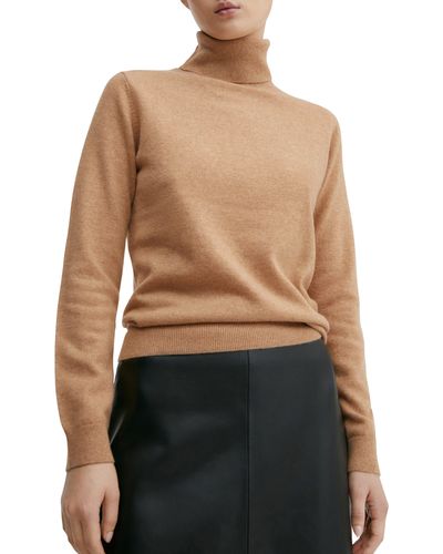 Mango Turtleneck Cashmere Sweater - Natural