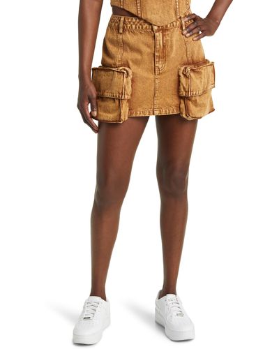 BY.DYLN By. Dyln Tate Utility Denim Miniskirt - Natural