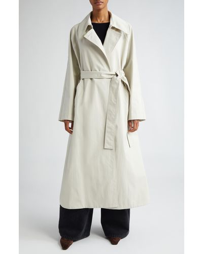 Khaite The Minnie Water Repellent Twill Long Swing Coat - White