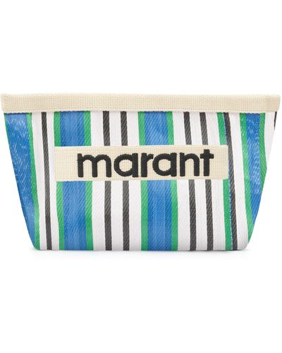 Isabel Marant Powden Stripe Nylon Pouch - Blue