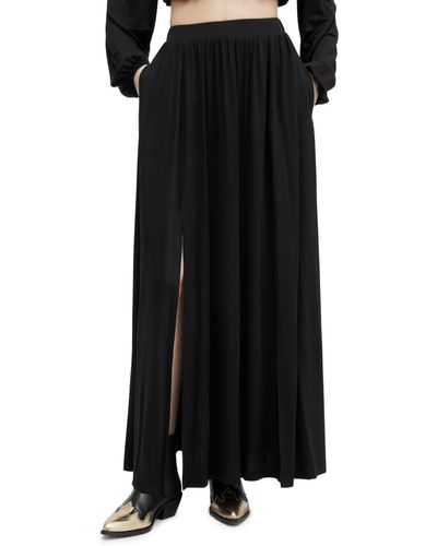 AllSaints Casandra Draped Maxi Skirt - Black