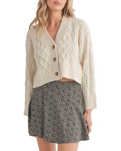 All In Favor Cable Cardigan In At Nordstrom, Size X-large - Gray