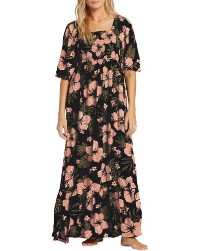 Billabong Full Bloom Smocked Maxi Dress - Black