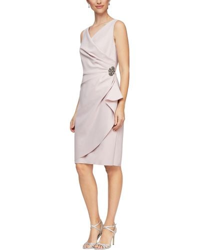 Alex Evenings Side Ruched Cocktail Dress - Pink