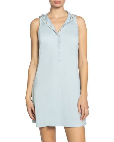 Robin Piccone Amy Hooded Cover-up Minidress - Blue