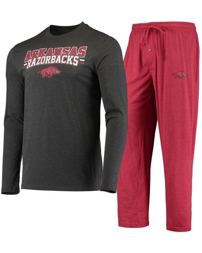Men's Concepts Sport Heathered Charcoal/Red Louisville Cardinals Meter T-Shirt & Pants Sleep Set Size: Large