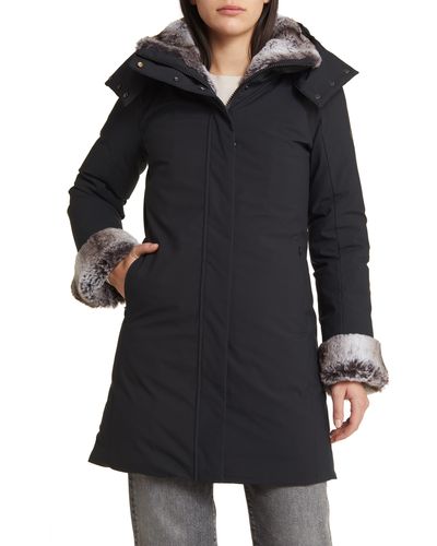Save The Duck Samantha Hooded Parka With Faux Fur Lining - Black