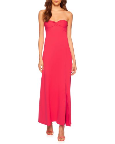 Susana Monaco Twist Front Strapless Dress - Red