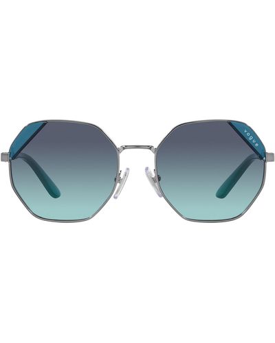 Vogue 55mm Gradient Irregular Sunglasses - Blue