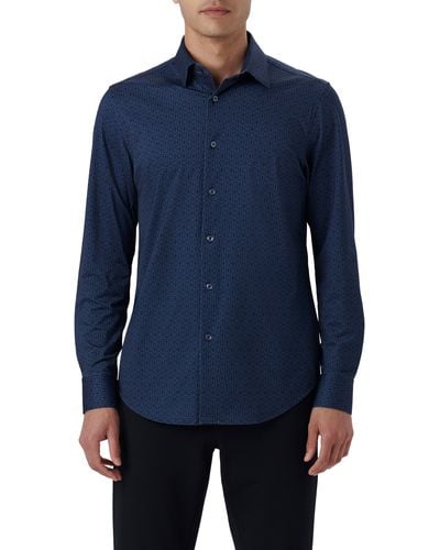 Bugatchi Ooohcotton® James Mandala Print Button-up Shirt - Blue