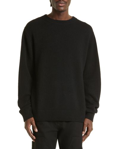 The Elder Statesman Gender Inclusive Simple Cashmere Sweater - Black