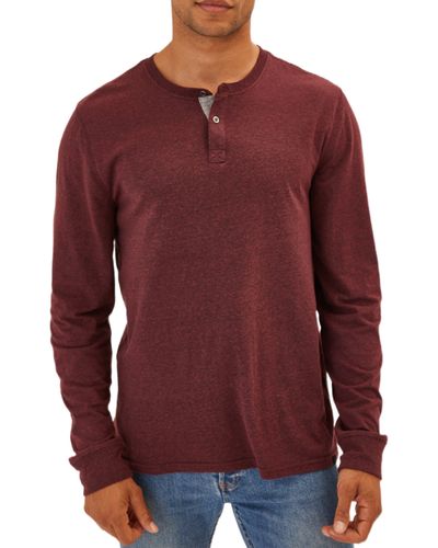 Threads For Thought Long Sleeve Henley - Red