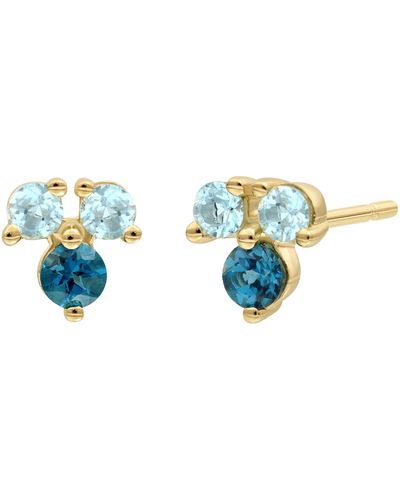 Bony Levy Semiprecous Stone 14k Gold Stud Earrings - Blue
