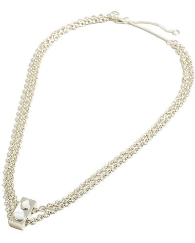 Madewell Stone Collection White Opal Double Chain Necklace