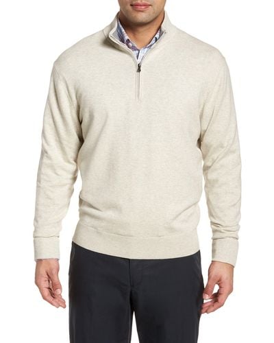 Cutter & Buck Lakemont Classic Fit Quarter Zip Sweater - White