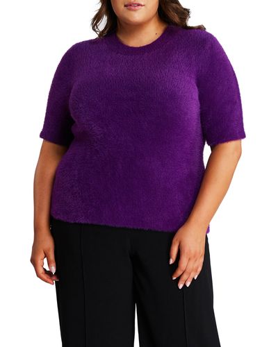 Estelle Nora Fuzzy Sweater - Purple