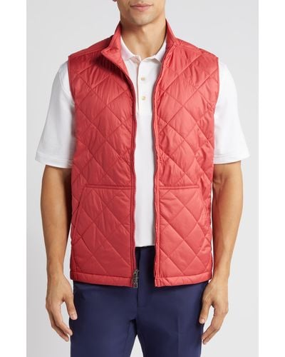 Peter Millar Bedford Water Resistant Quilted Vest - Red