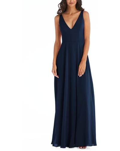 After Six Chiffon Gown - Blue