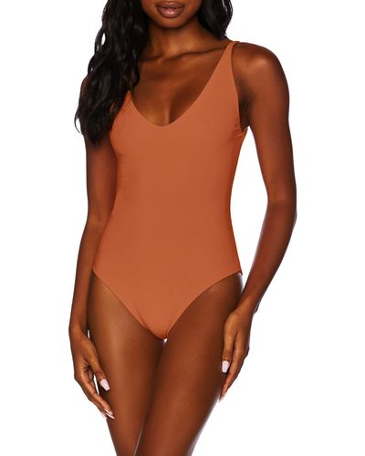Beach Riot Reese Rib One-piece Swimsuit - Brown