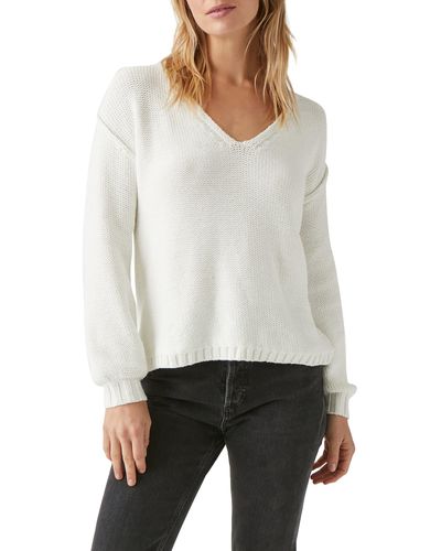 Michael Stars Kendra Relaxed Cotton Blend Sweater - White