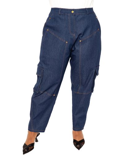 Buxom Couture Straight Leg Carpenter Jeans - Blue