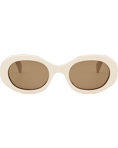 Celine Triomphe 52mm Oval Sunglasses - Natural