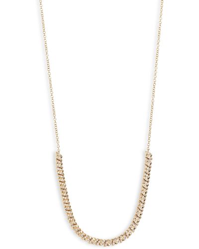 EF Collection Diamond Twist Frontal Necklace - White