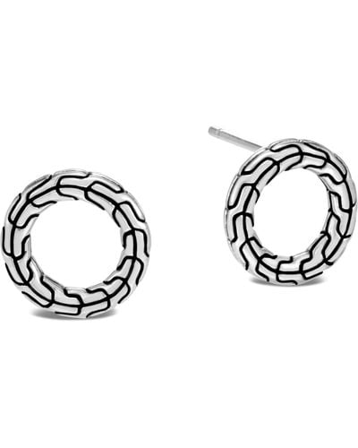 John Hardy Classic Chain Sterling Round Earrings At Nordstrom - Metallic