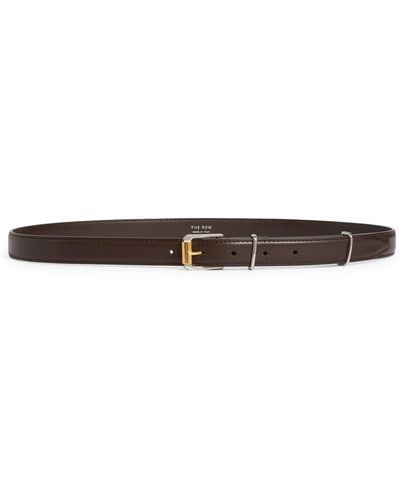 The Row Two-tone Buckle Leather Belt - Multicolor
