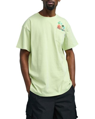 Paterson Flowers Pocket Graphic T-shirt - Green