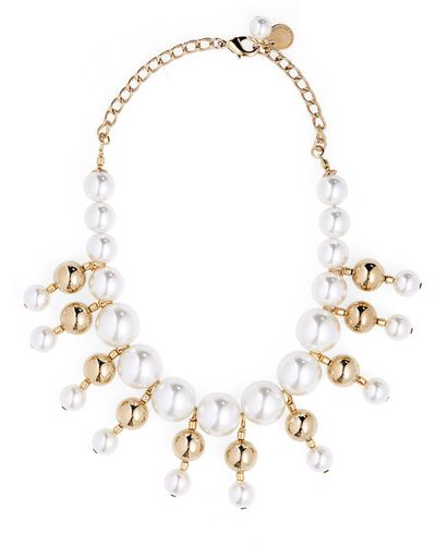 Carolina Herrera Imitation Pearl Bib Necklace - Multicolor