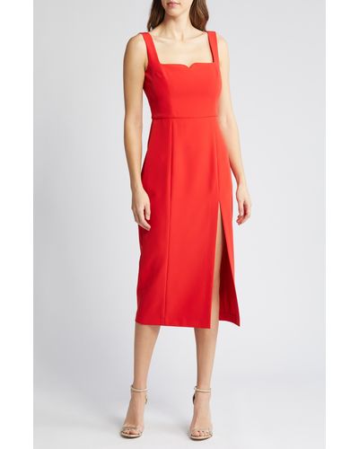 French Connection Echo Crepe Sheath Dress - Red