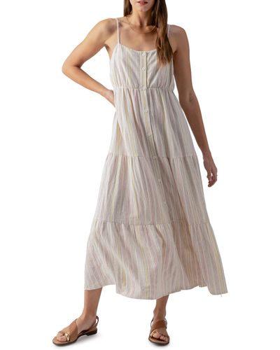 Sanctuary Stripe Linen Blend Midi Dress - Multicolor