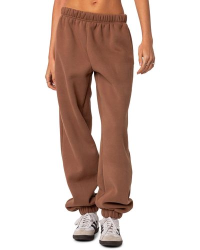 Edikted Clark Oversize Cotton Blend Sweatpants - Brown