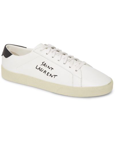 Saint Laurent Men Sl06 Signature Low Top Sneakers - White