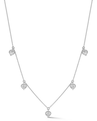 Dana Rebecca Ava Bea Diamond Crescent Charm Necklace - Blue
