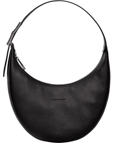Longchamp Roseau Essential Half Moon Hobo Bag - Black
