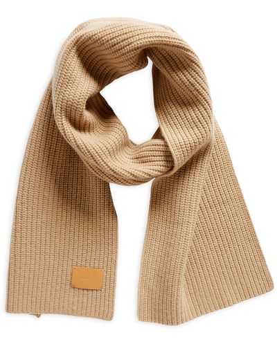 Vince Wool & Cashmere Shaker Stitch Rib Scarf - Natural
