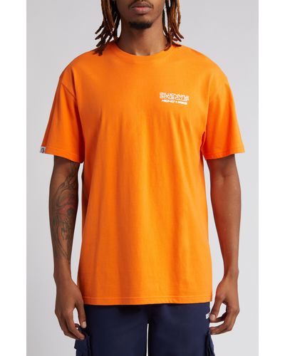 BBCICECREAM Wolves Oversize Embroidered Graphic T-shirt - Orange