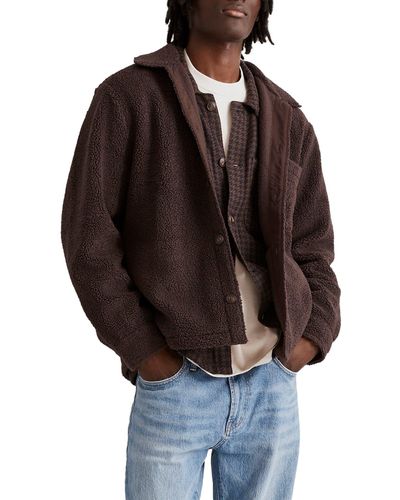 Madewell Fleece Shirt Jacket - Brown