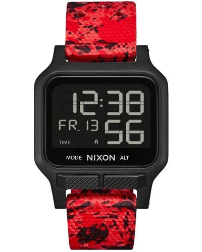 Nixon Heat Digital Rubber Strap Watch - Red